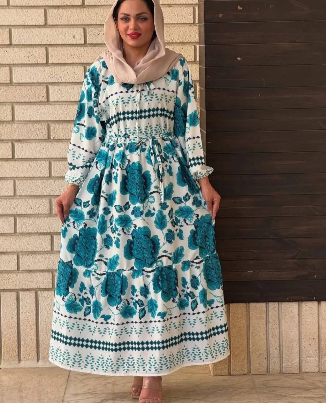 پیراهن ساحلی مزونی نیلوفر