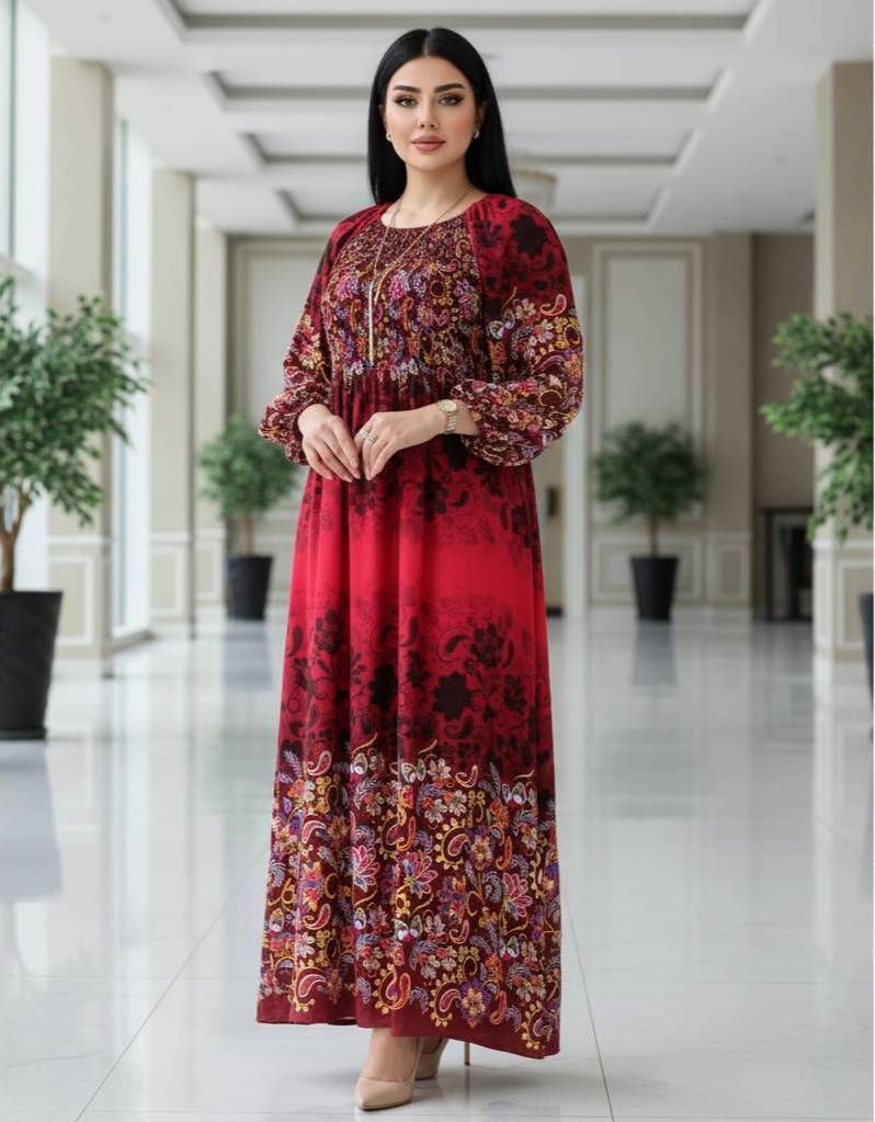 پیراهن ساحلی نخی کمر کش